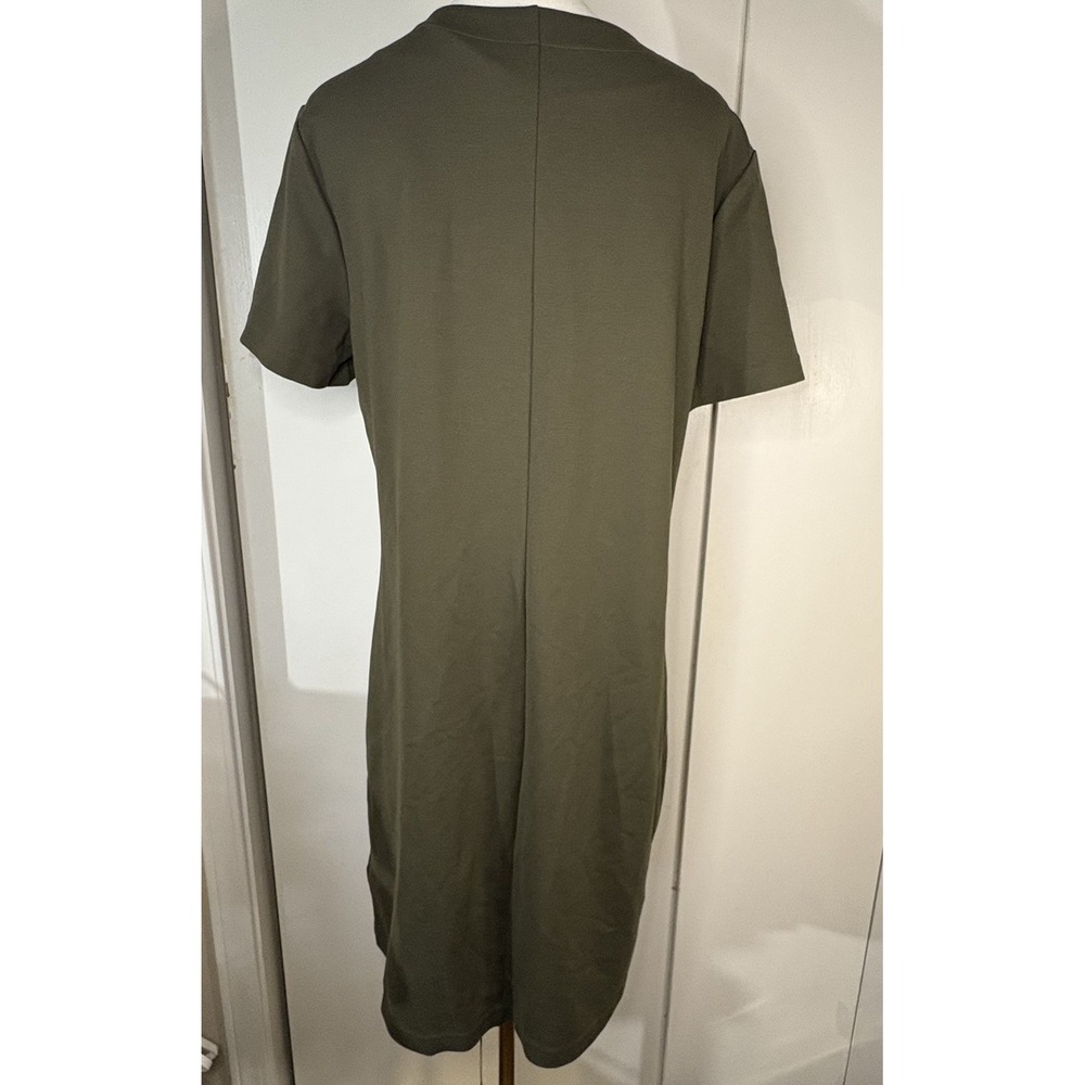 LAUREN RALPH LAUREN WOMENS DRESS SZ LARGE OLIVE SHORT SLEEVE LACE UP ACCENT - Picture 4 of 9